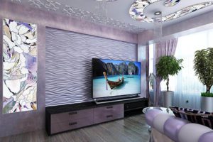 Гипсовая 3д панель Амбровая вуаль в интерьере