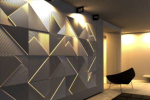 гипсовые 3д панели с LED подсветкой