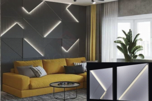 гипсовые 3д панели с LED подсветкой