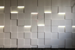 Гипсовые 3д панели Квадраты с LED подсветкой в Киеве