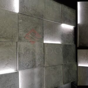 Панелі «Квадрати» під лофт-бетон з LED-підсвіткою